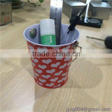 Direct factory sale CYMK print OEM tool bucket cheap round metal tool box with handle