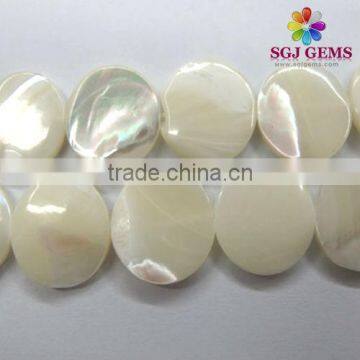 Natural Shell Beads Flat Round Beads