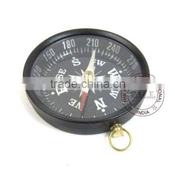 ANTIQUE ALUMINIUM POCKET COMPASS - NAUTICAL FLAT COMPASS - BLACK POCKET COMPASS