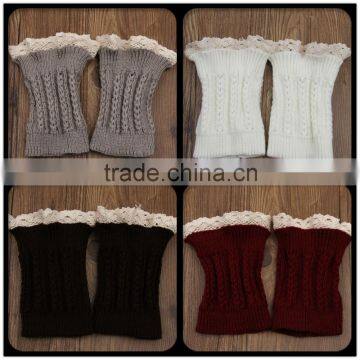 Wholesale hot girls leg warmer knit crochet high legging knee warmer