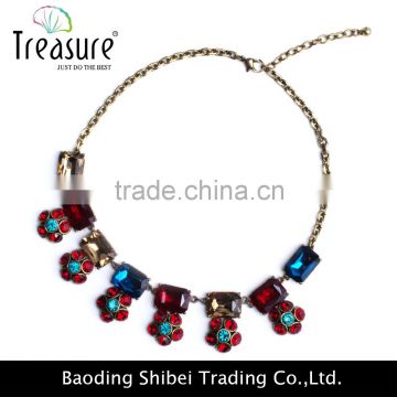 Fashion jewelry Wholesale latest model necklace multi-color necklace diamond necklace