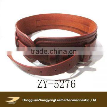 (ZY-5276)Brown high quality leather guitar strap custom leather guitar straps