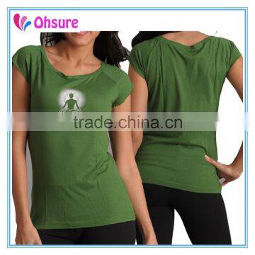 yoga t shirt, raglan short sleeve t shirt, ladies bamboo t shirt