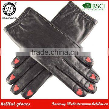 Hot Sale Factory Customized Winter Warm Lined Ladies Smartphone Leather Dress Gloves