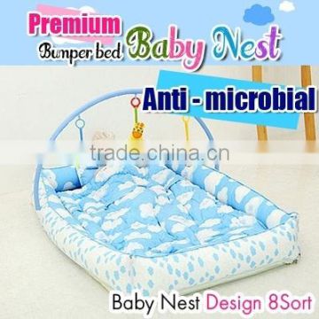 100% Handmade Portable "Baby Nest Bumper Bed" / 6 types / 4 cushion&Mattress included