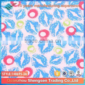 lip printing nylon spandex swimwear fabric