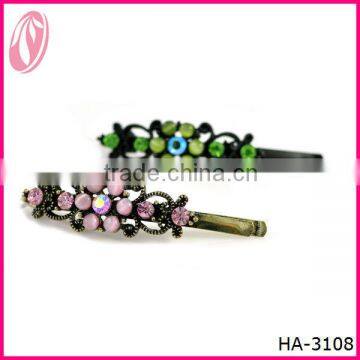 Hot sale mini diamante metal hair clips for little girl