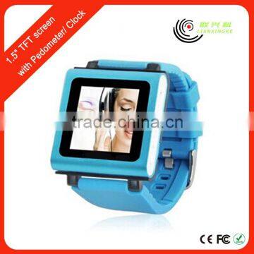 China cheap 4gb HiFi MP3 MP4 wrist watch music Player with sport running pedometer