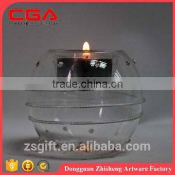 Crystal glass handicrafts,clear glass candle holder for home decorations wholesale