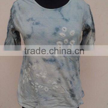 High Collection Summer Wear Knitted T-shirts / India Plain Tie Dye Printed Top's