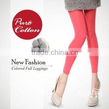 Colored High Waist Cotton Leggings