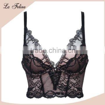 Graceful C75 Cup Cotton Deep V Sexy Lingerie Corset photo-2