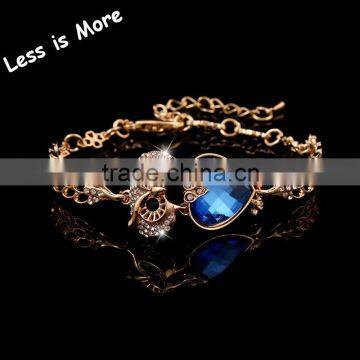 Fashion owl bracelet jewelry gold crystal bracelet