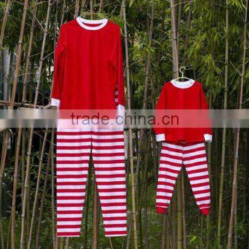 2015 Wholesale Kids Clothes Christmas Pajamas Sets Red with White Stripe matching christmas pajamas