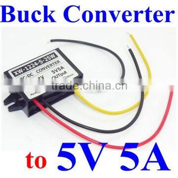 Waterproof 12V 24V to 5V 3A 4A 5A dc step down converter /voltage regulator/power supply module 25W