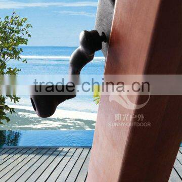 Indonesia Wood Square Side Post Umbrella Luxury Wooden Umbrella Garden Parasol Hot Sale photo-4