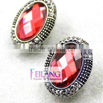 Alloy Earrings Set In Deep Red Jewelry Stud Earrings