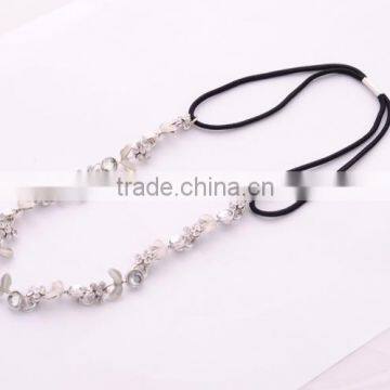 Fairy Girls Flower Silver Crystal Metal Hair Chains Elastic Band Hair Accessories 2016 photo-4