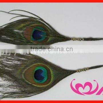 Pretty Long Peacock Feather Earring