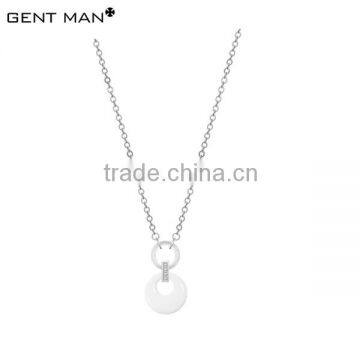 IP plated hypo-allegenic steel ceramic initial necklace made in China