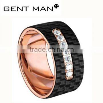 Coolman 2K fashion Carbon Fiber Wedding engagement jewelry girls Ring wholesale