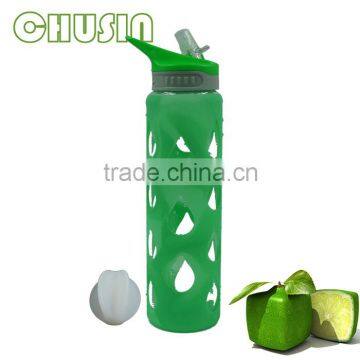 Pyrex Glass Water Bottle With Food Grade Silicone Sleeve and Straw Wholesale photo-6
