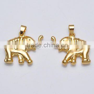 Wholesale 15*28mm Gold Plated Elephant Charm Animal Pendant