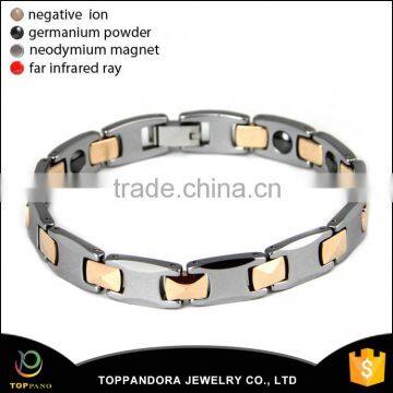 Mens Black Tungsten Magnetic Ceramic Bracelet With Energy Magnetic and CZ Bracelet Magnetic Tungsten Bracelet photo-2