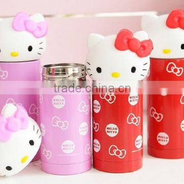 Premium quality hello kitty eco-friendly double wall Insulated travel coffee cups thermos flask 304 stainless steel vacuum mugs