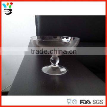 Hand make high quality colored glass champagne coupe with short stem