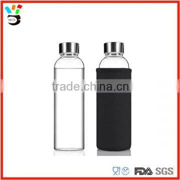 factory wholesale good quality borosilicate glass water bottle 550ml 18.5oz