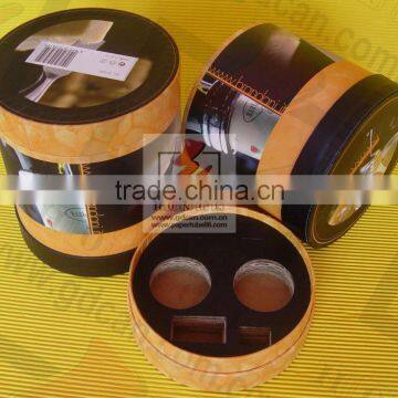 round gift box with window for nail polish packaging