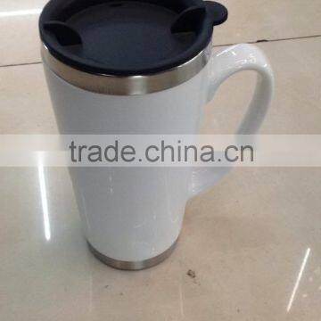 wholesale ceramic cup with silicone lid cheap custom ceramic mug