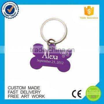 cheap art craft zinc alloy dog tag keychain