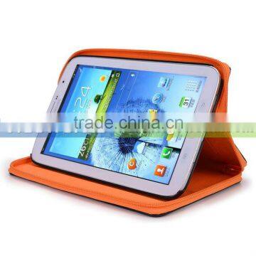 Book style tablet PU cover cases in stock Brik series-Unique design zipper case