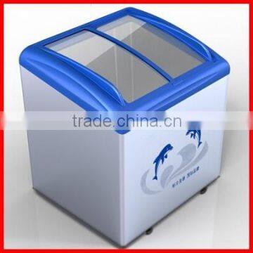 curved glass door chest freezer for ice cream