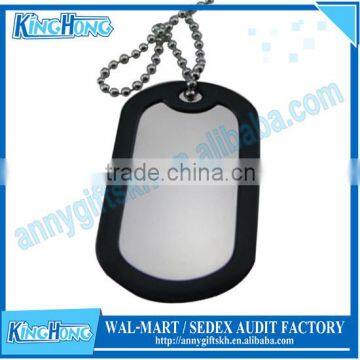 Silicone silence surround mirror finishing stainless steel dog tag