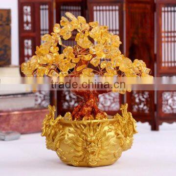 2015 Natural popular natural citrine crystal lucky tree for gifts and decoration