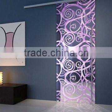 Purple Figured Glass For Wall Partition