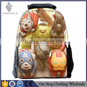 Europe and the United States selling Q cartoon version of animal Avengers Ironman personality backpack sport bag