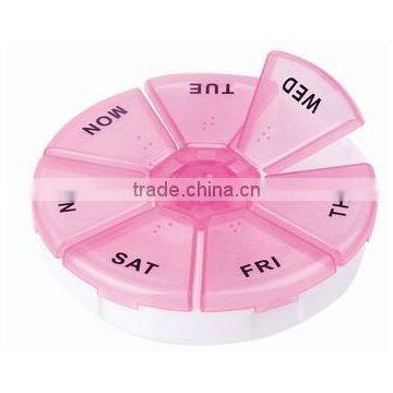 7day For Once A Day Plastic Round Pill Box