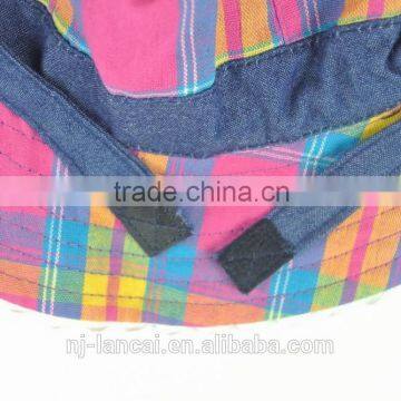 Baby Fancy 6 Panel Reversible Denim Check Bucket Hat