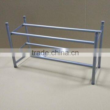 Powder Coating Grey Color 2 Tier 12 Pairs Shoe Rack With Grey Plastic Parts photo-3