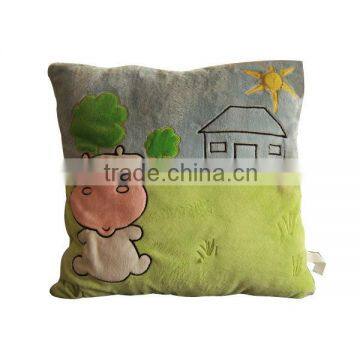 Very cute comfortable animal embroidered patches soft pillow for kids