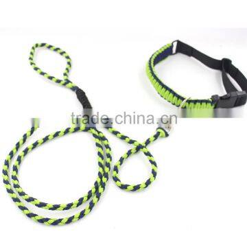 Paracord dog leash and collar, adjustable dog collar