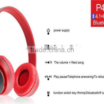 P47 Bluetooth 4.1 Headphone Wireless Headband Earphone Hands Free Music Headset With MF/TF for Mobile Phone