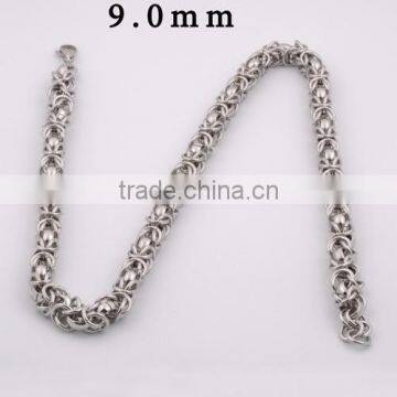 stainless steel thick long chain silver necklace for men(VN10096)