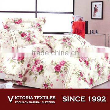 Blossom Peony Cotton Duvet Quilt Cover Floral Bedding Bed Linen Bed Sheets Set