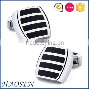 2016 Fashion Jewelry Unique Black Polished Enamel Replica Cufflinks