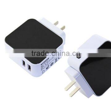 2 Port USB Multi Use Mobile Phone Home Charger With 4 Interchangeable EU US UK AU Plug photo-2